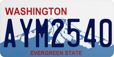 WA license plate AYM2540