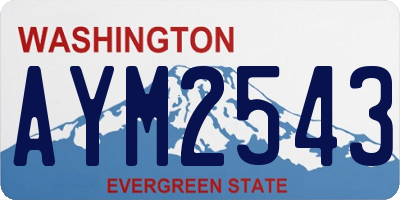 WA license plate AYM2543