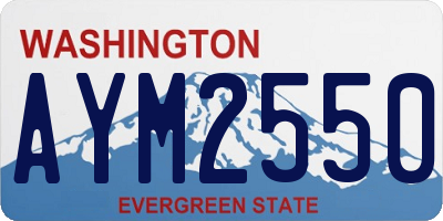 WA license plate AYM2550