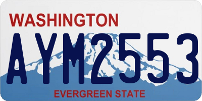 WA license plate AYM2553