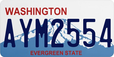 WA license plate AYM2554