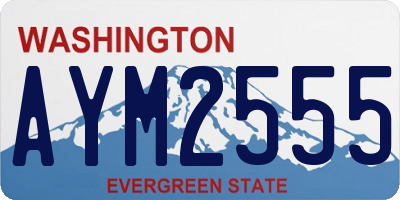 WA license plate AYM2555