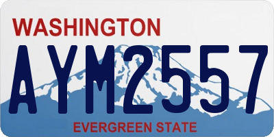 WA license plate AYM2557