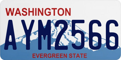 WA license plate AYM2566