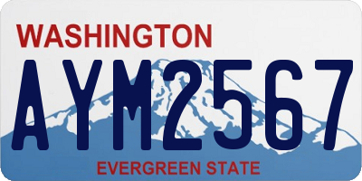 WA license plate AYM2567