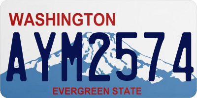 WA license plate AYM2574