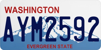 WA license plate AYM2592