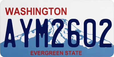 WA license plate AYM2602