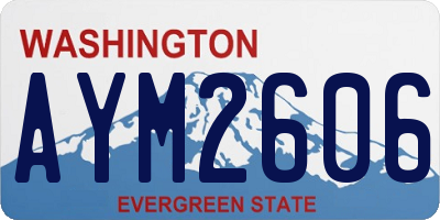 WA license plate AYM2606