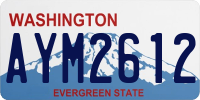 WA license plate AYM2612
