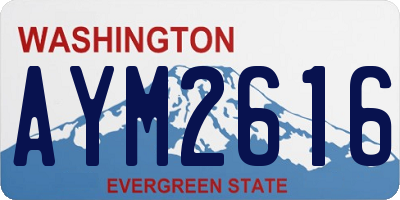 WA license plate AYM2616