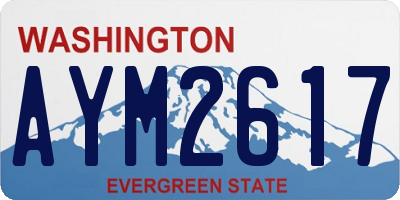 WA license plate AYM2617