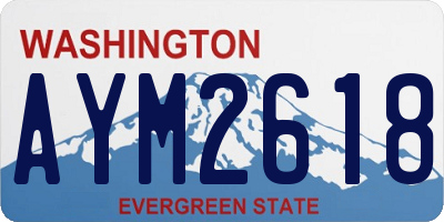 WA license plate AYM2618