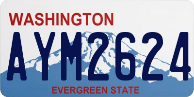 WA license plate AYM2624