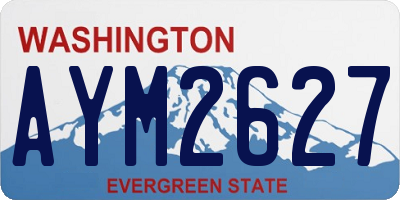 WA license plate AYM2627