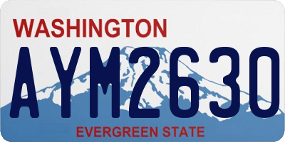 WA license plate AYM2630