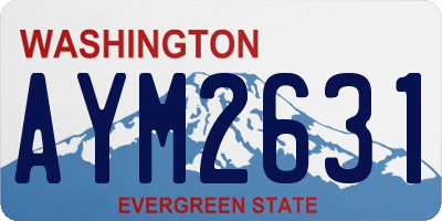 WA license plate AYM2631