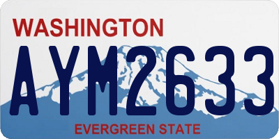 WA license plate AYM2633