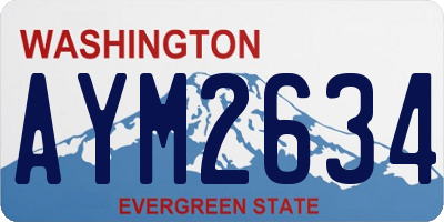 WA license plate AYM2634