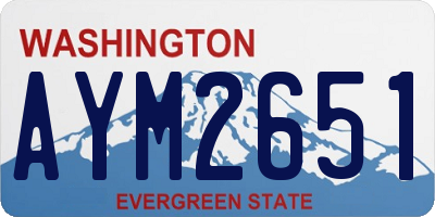WA license plate AYM2651