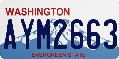 WA license plate AYM2663