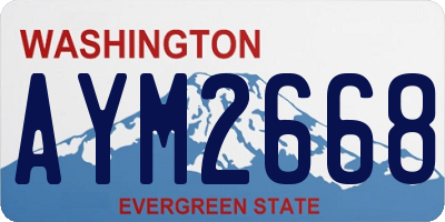 WA license plate AYM2668