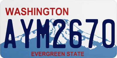 WA license plate AYM2670