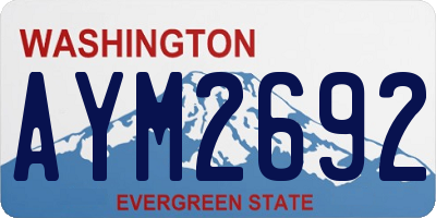 WA license plate AYM2692