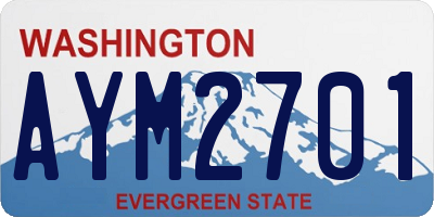 WA license plate AYM2701