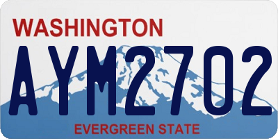 WA license plate AYM2702