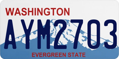 WA license plate AYM2703