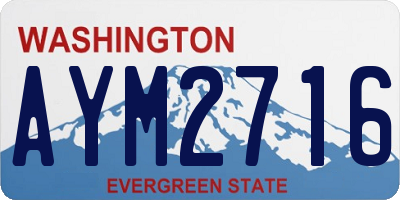 WA license plate AYM2716