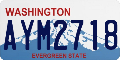 WA license plate AYM2718