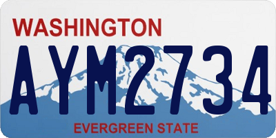 WA license plate AYM2734