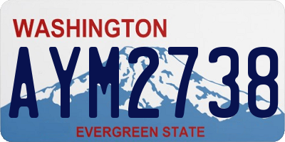 WA license plate AYM2738