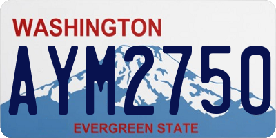 WA license plate AYM2750