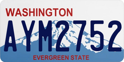 WA license plate AYM2752