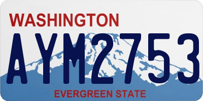 WA license plate AYM2753