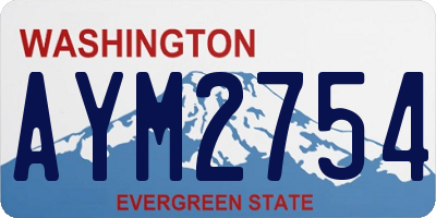 WA license plate AYM2754