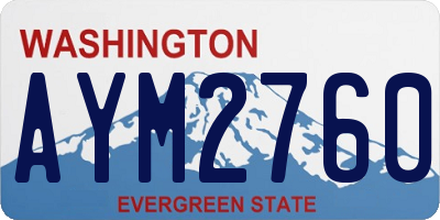 WA license plate AYM2760