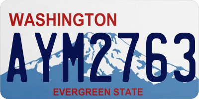 WA license plate AYM2763