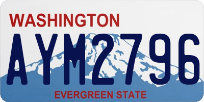 WA license plate AYM2796