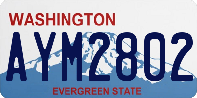 WA license plate AYM2802