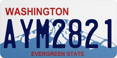 WA license plate AYM2821