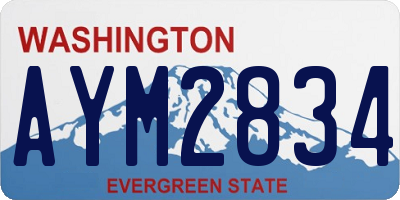 WA license plate AYM2834
