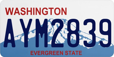 WA license plate AYM2839