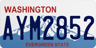 WA license plate AYM2852
