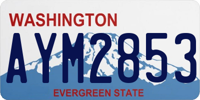 WA license plate AYM2853