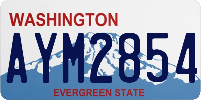 WA license plate AYM2854