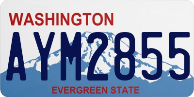 WA license plate AYM2855